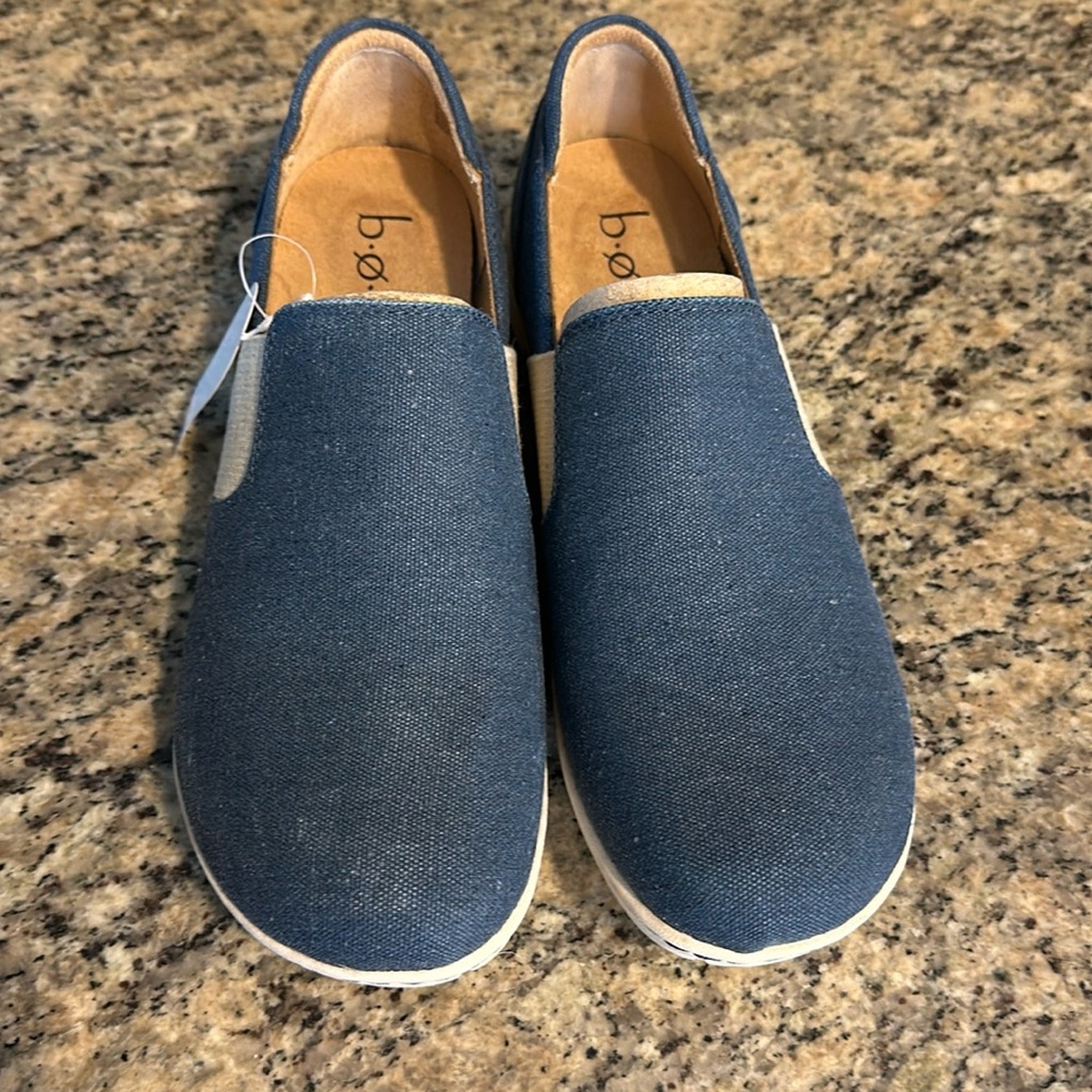 BOC Born On Comfort Canva Blue Slip On shoe